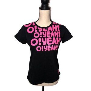 O!Yeah! Giordano Leo Ku Ocean Park Women Size L Small Tee Shirt Black Pink 2011